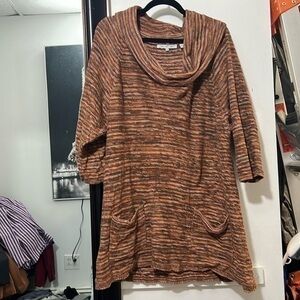 888 multicolor long sweater size extra large two front pockets